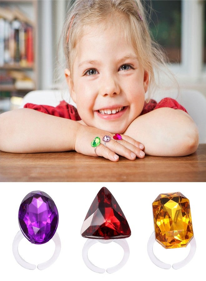 RICHNESS Little Girl Jewel Rings Kids Gift Play Rings in Multiple Shapes and Colors Princess Pretend Play Jewels Box Packed 12pcs … - Image 3